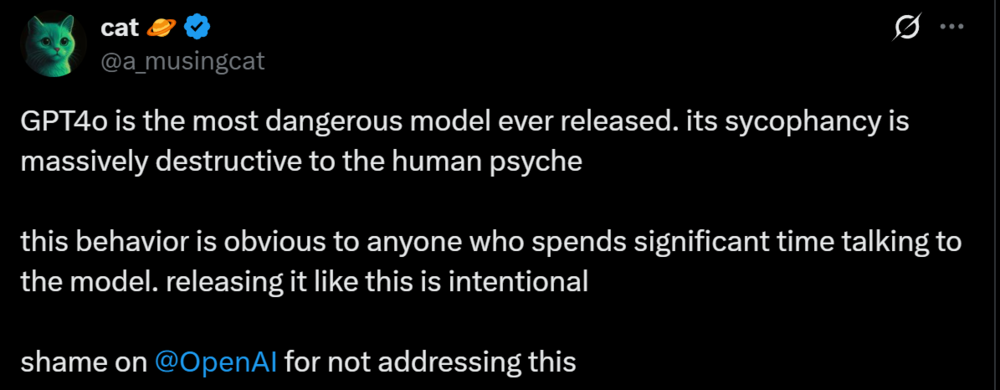 網上投注：GPT-4o過於諂媚，“賽博舔狗”惹爭議